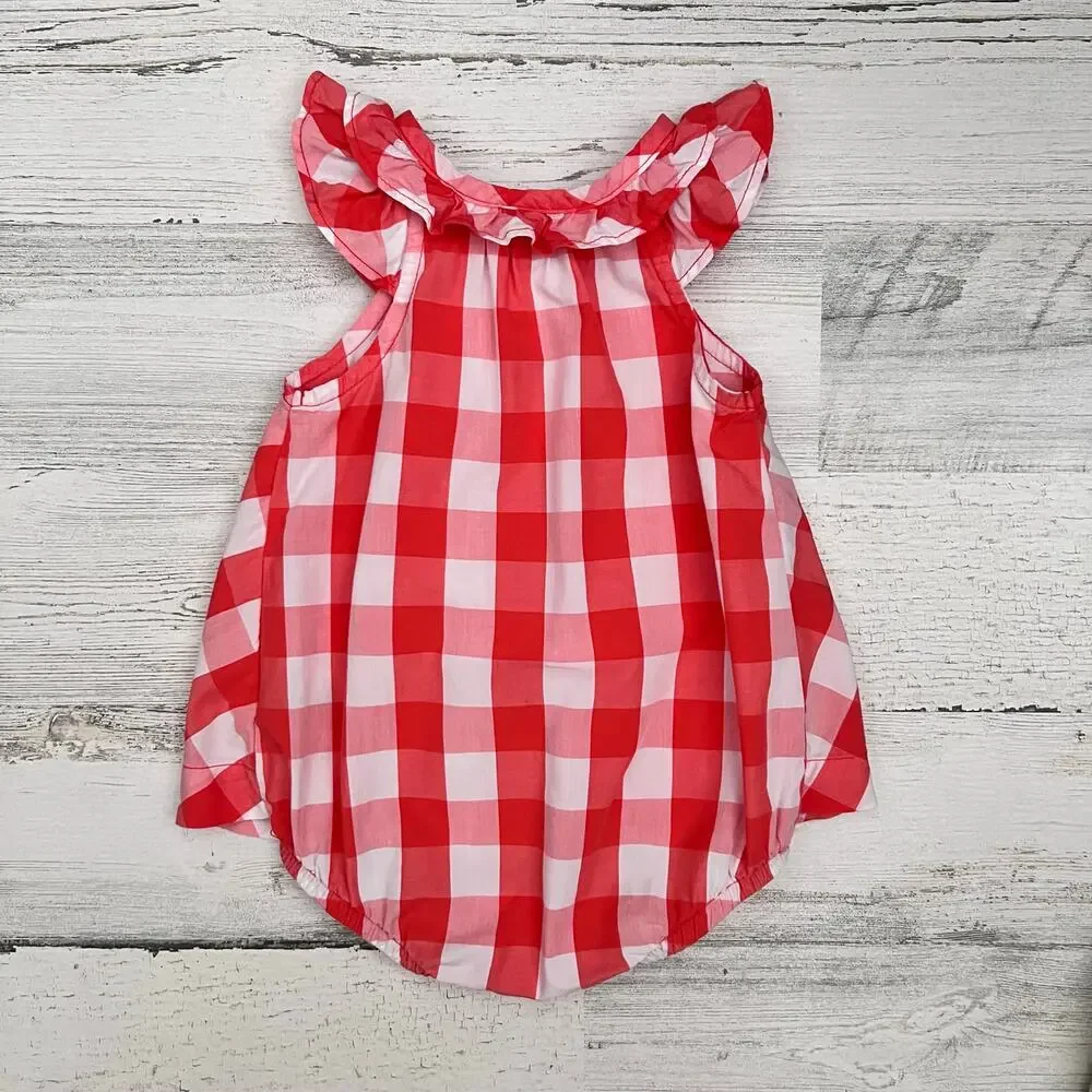 🦋3/$30 Carter’s Baby Romper Bundle 6M Girl 3pc Floral Gingham Check Summer